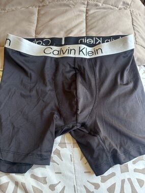 Calvin Klein Black Boxer Briefs with Silver Waistband